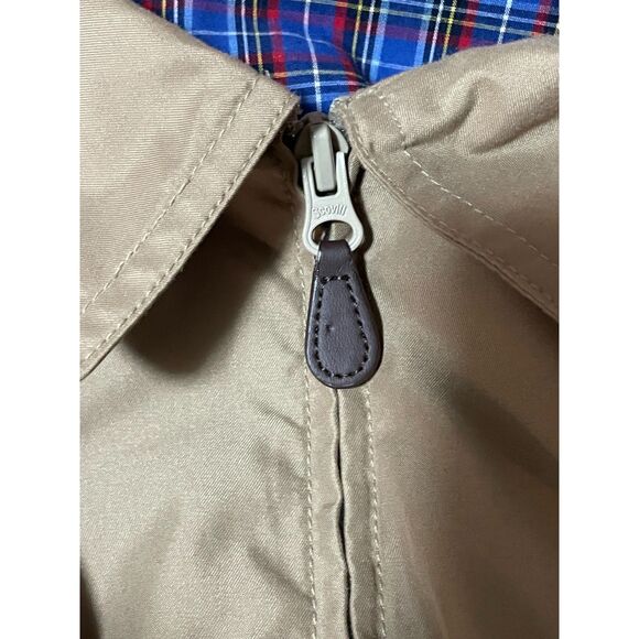 Chaps Men’s 4XB Tan Harrington Golf Jacket Plaid Lined Zip Front - Picture 5 of 10